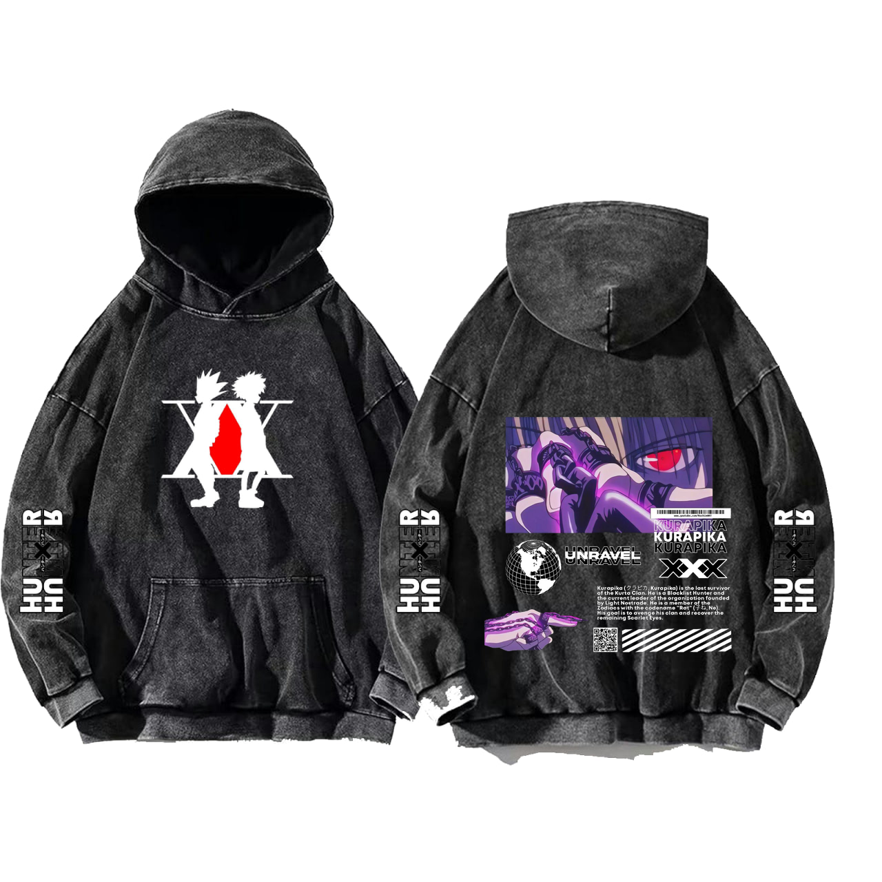 Hunter × Hunter One Size hoodie Washed Back 13
