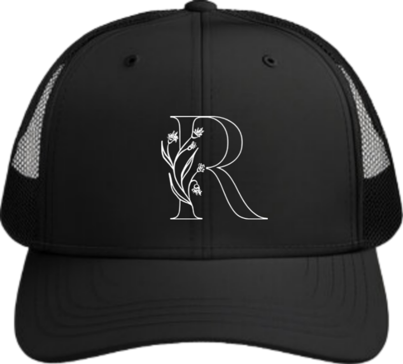 vector letter Baseball cap Black R 13