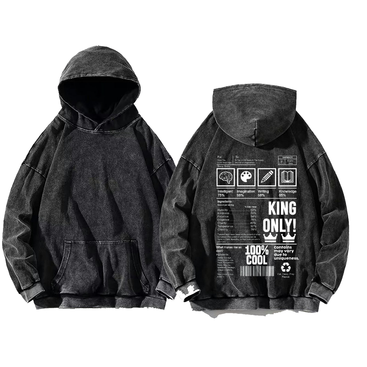 EPIDEMIOLOGIST oversize hoodie Washed back 116