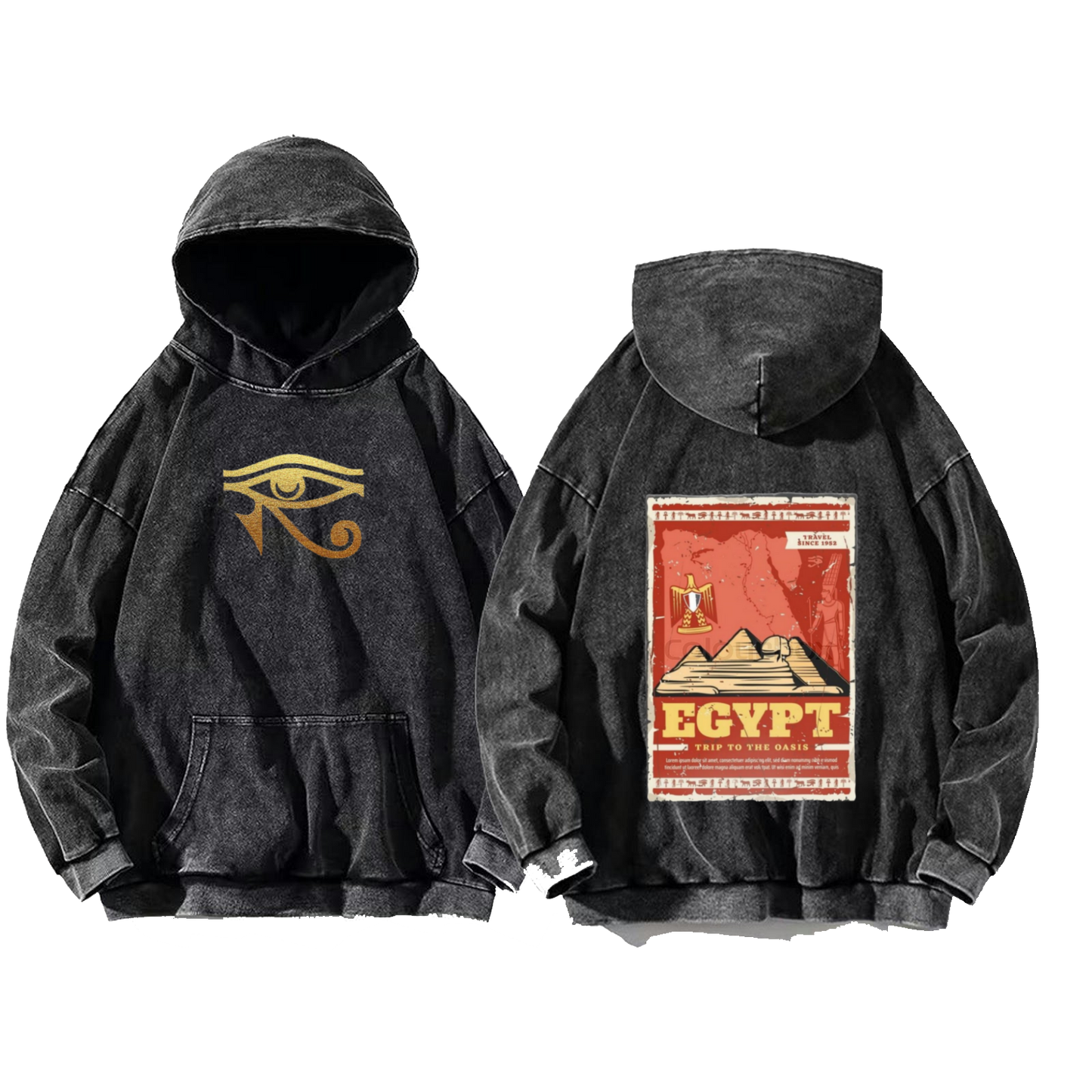 Egypt Over Size hoodie Washed Back 13