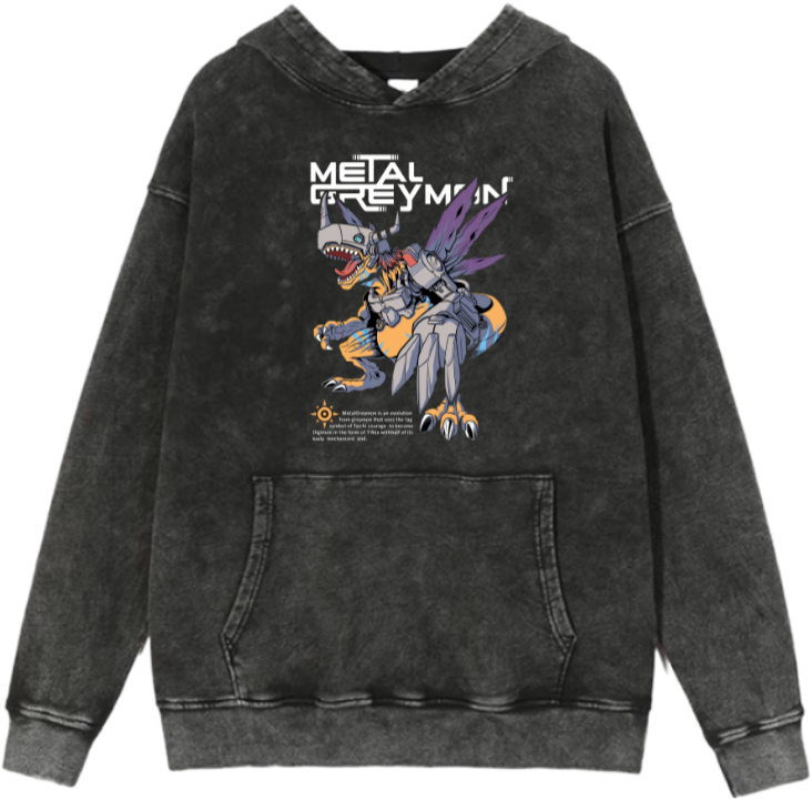 Digimon Adventure Over Size hoodie Washed 13