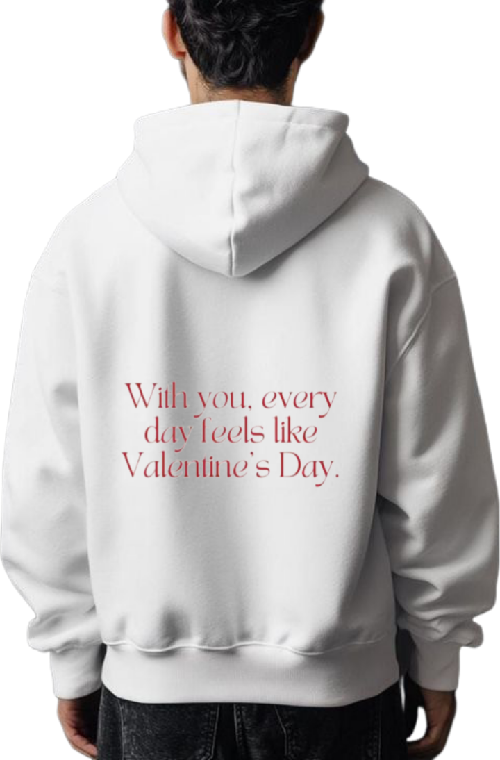 VaIentine coupIe Oversize Hoodie White Back 6