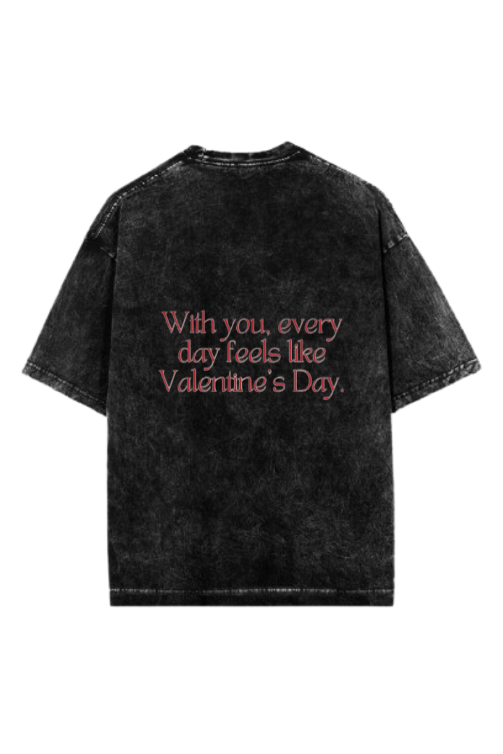 VaIentine coupIe One Size t- shirt Washed Back 13
