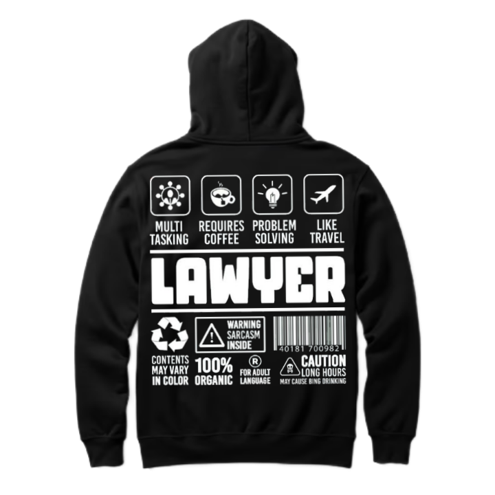 LAWYER Back text oversize hoodie back 14