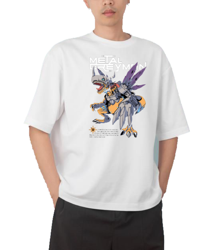 Digimon Adventure t- shirt Over Size White 13
