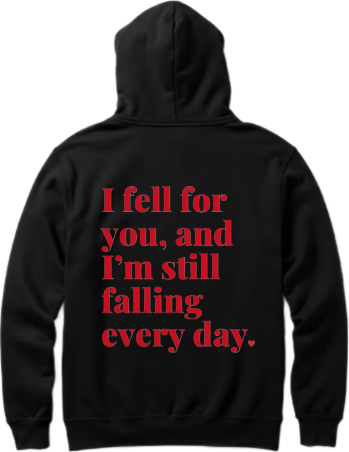 VaIentine coupIe Oversize Hoodie Black Back 13