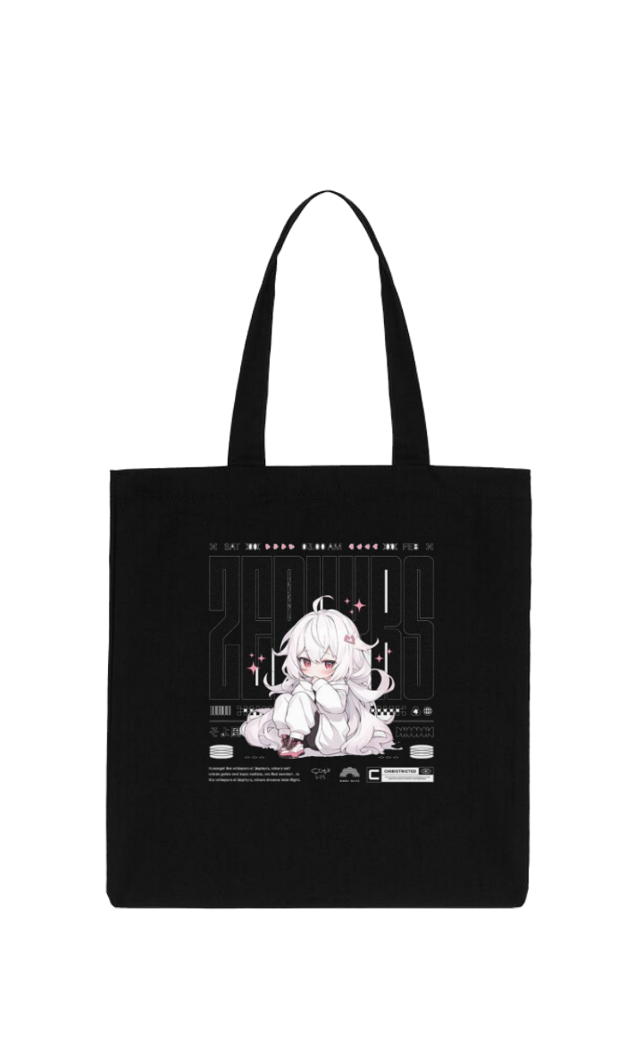RANDOM ANIME GIRL tote bag Black 13