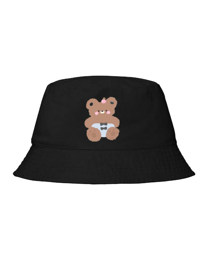 bear Bucket hat Fishman hat cap Black 13