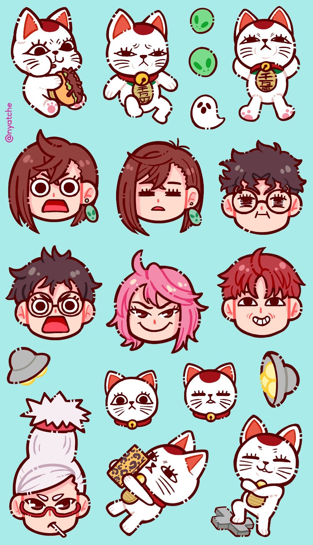 Dandadan Anime Sticker Sheet - Cute Chibi Momo & Okaron Vinyl Stickers for Water Bottles, Laptops, and Journals