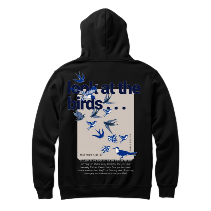 Look at the birds One Size hoodie Black Back 14