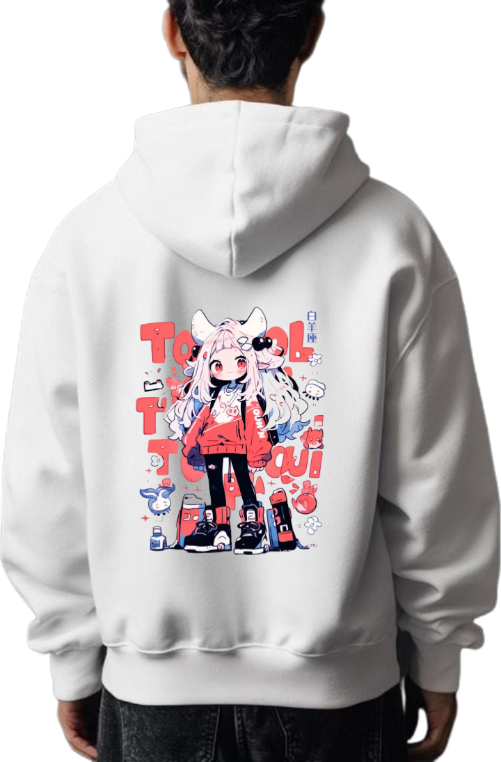 TOL Over Size hoodie White Back 14