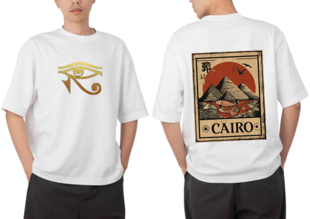 Egypt t- shirt Over Size White Back 14
