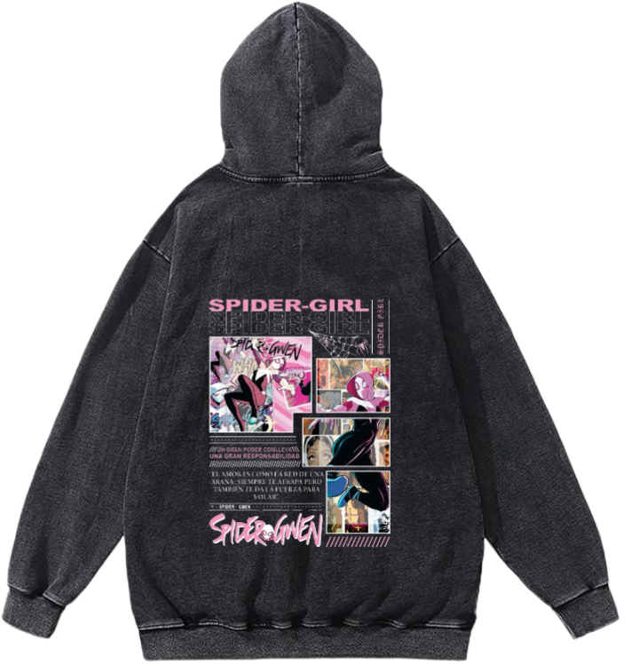 Spiderman One Size hoodie Washed Back 14