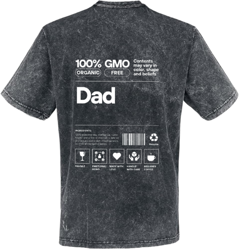 Dad Back text One Size t- shirt Washed Back 94