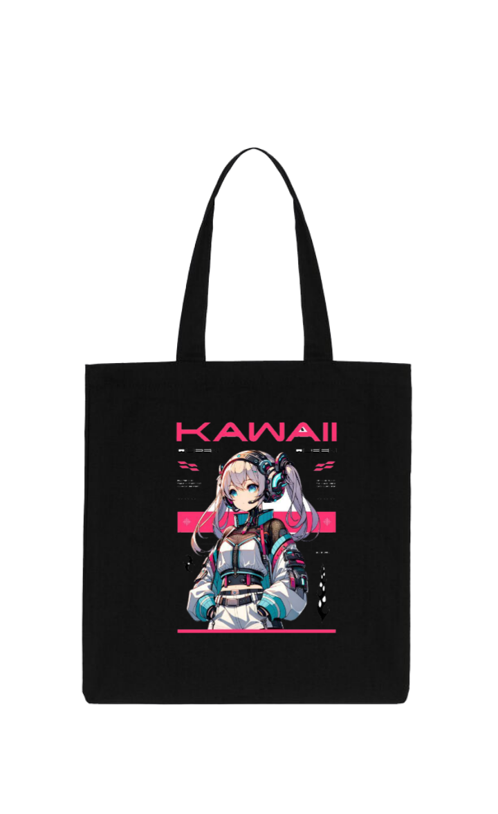 KAWAII tote bag Black 14