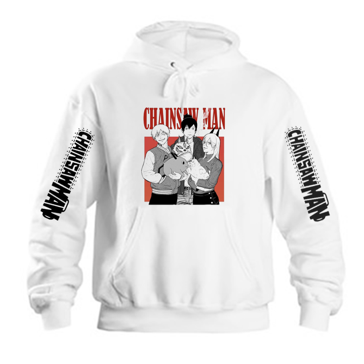Chainsaw Man One Size hoodie White Back 6