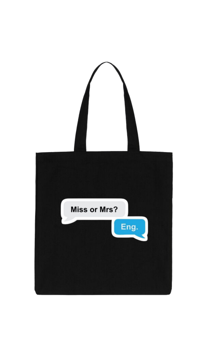 names tote bag Black Miss or Mrs? Eng. 14