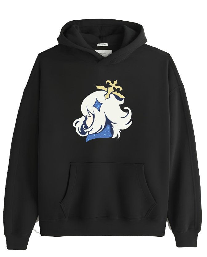 Genshin Impact Paimon Over Size hoodie Black 14