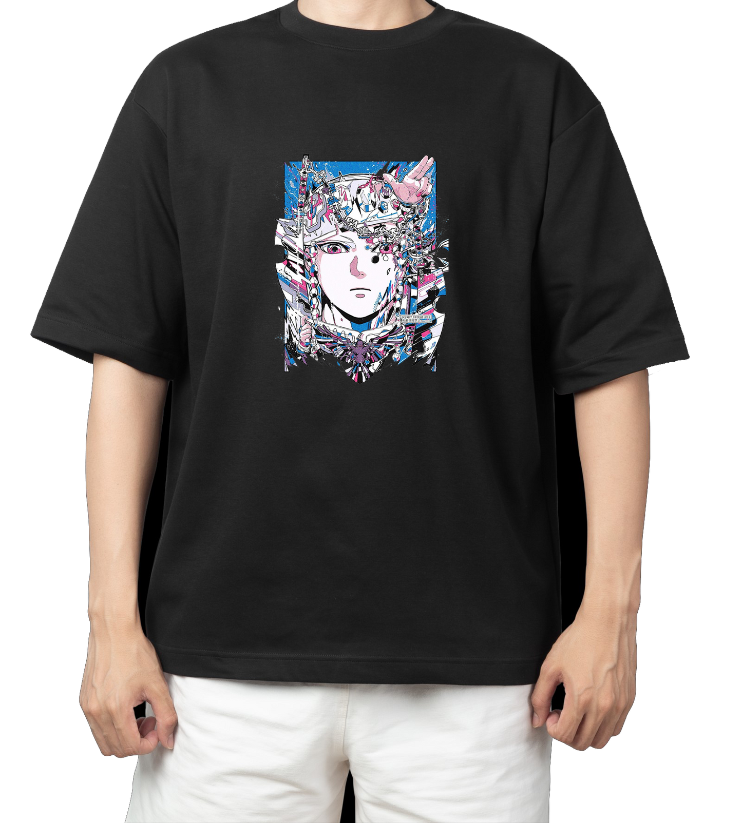 Anime Demon slayer nezuko tanjiro t- shirt Oversize Black 14