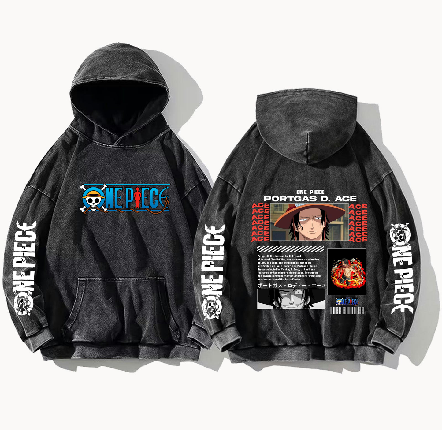 one piece One Size hoodie Washed Back 14