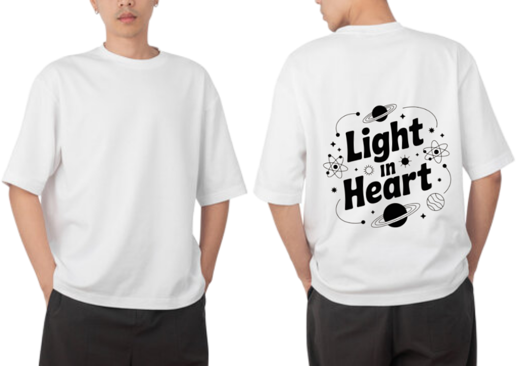 * Light in Heart t- shirt One Size White back 14