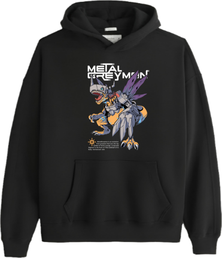 Digimon Adventure Over Size hoodie Black 14