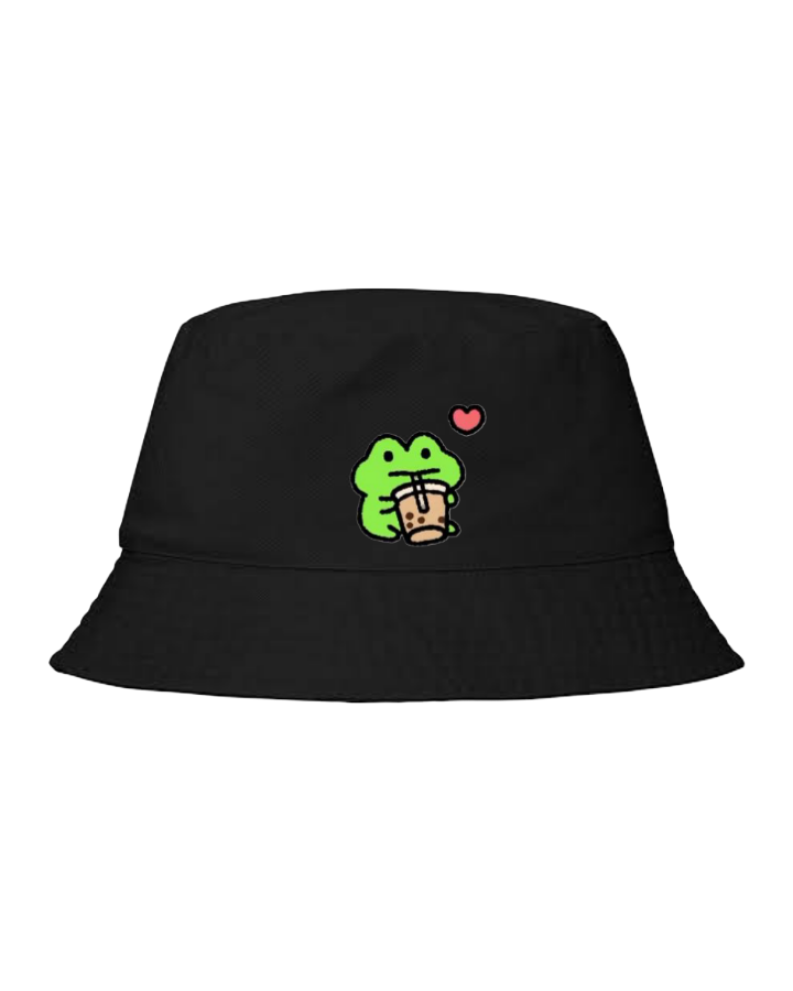 Frog Bucket hat Fishman hat cap Black 14