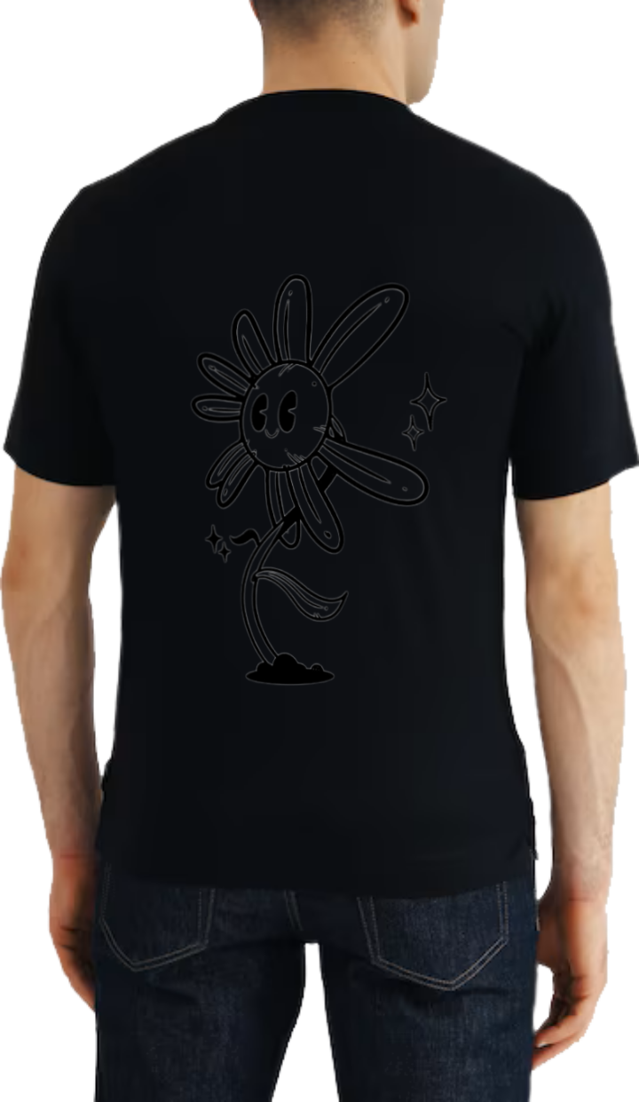 Delirious Flower t- shirt One Size Black back 14