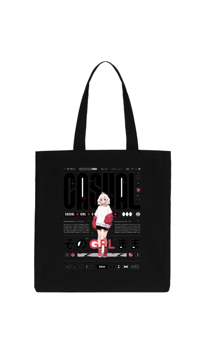 RANDOM ANIME GIRL tote bag Black 14