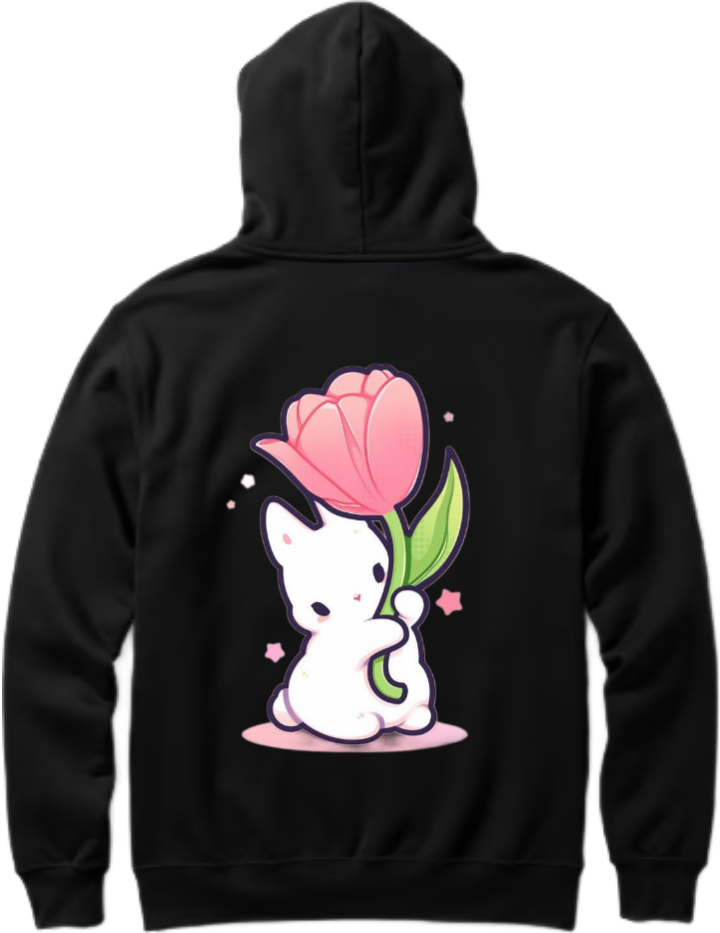 kawaii One Size hoodie Black Back 13