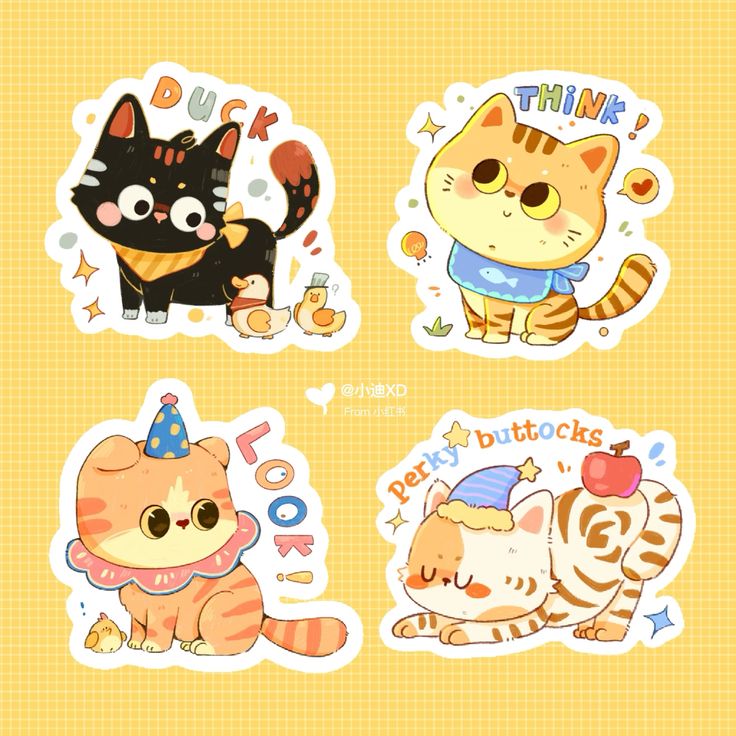 Cute Funny Cat Stickers Pack - Kawaii Kitten, Funny Quotes, and Aesthetic Vinyl Decals for Water Bottles, Laptops, Journals, Scrapbook, and Phone