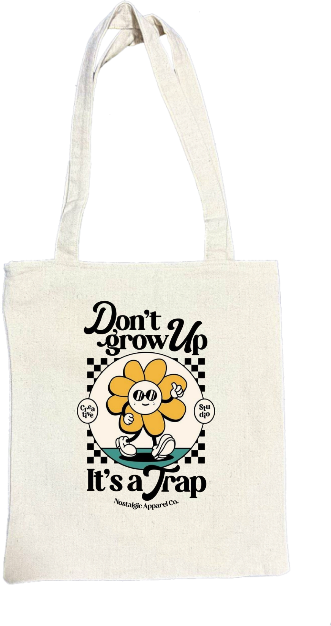 Don't grow Up tote bag beige 155