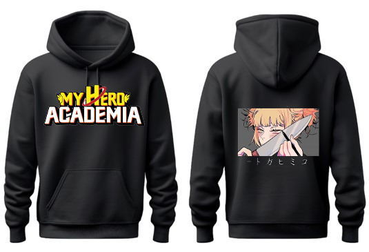 Boku no hero academy bnha One Size hoodie Black Back 15