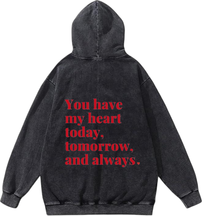 VaIentine coupIe Oversize Hoodie Washed gray Back 15