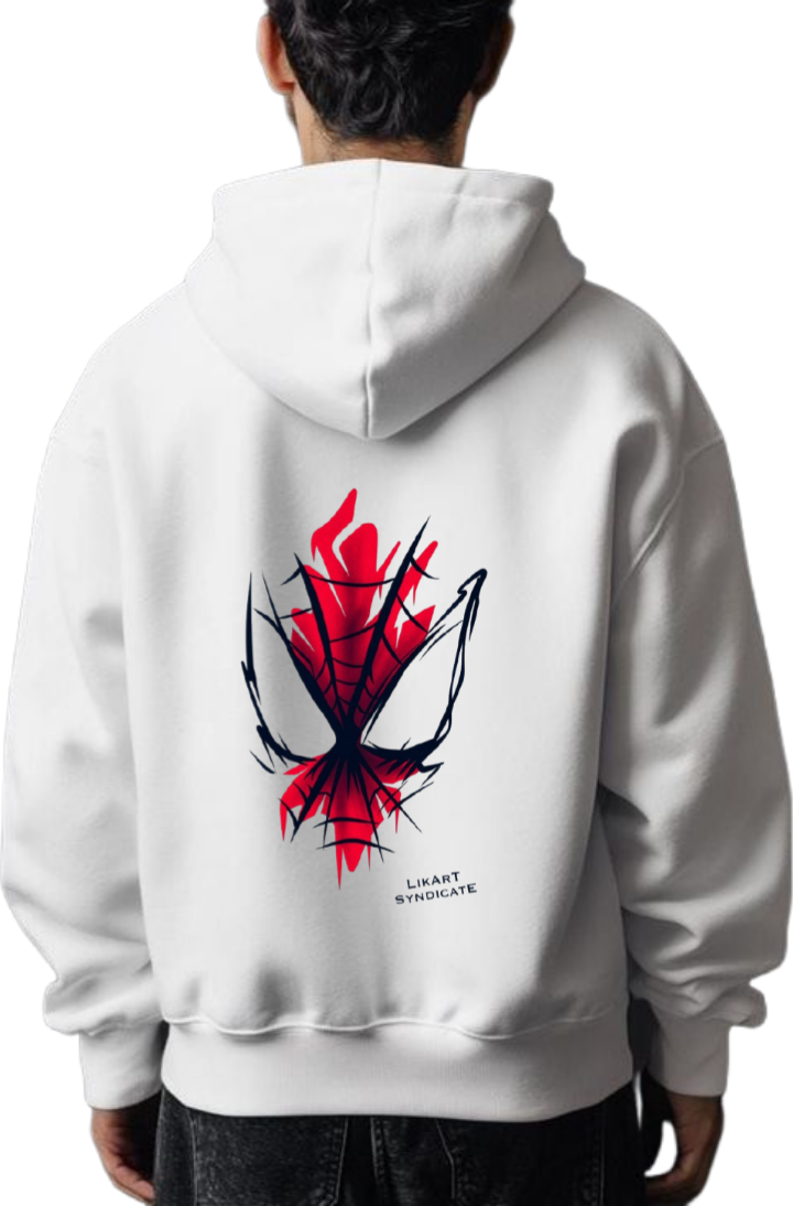 Spiderman One Size hoodie White Back 15