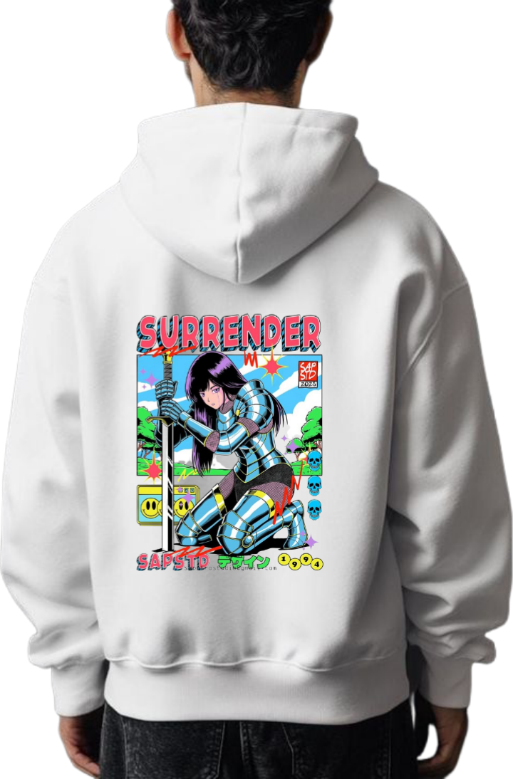 aliens Oversize Hoodie Back White 15