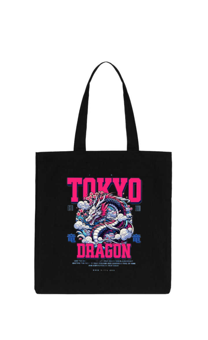 Tokyo Dragon tote bag Black 34