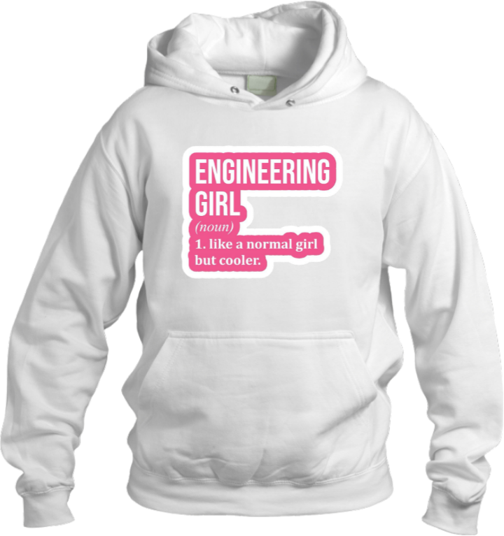 names One Size hoodie White Engineering Girl 15