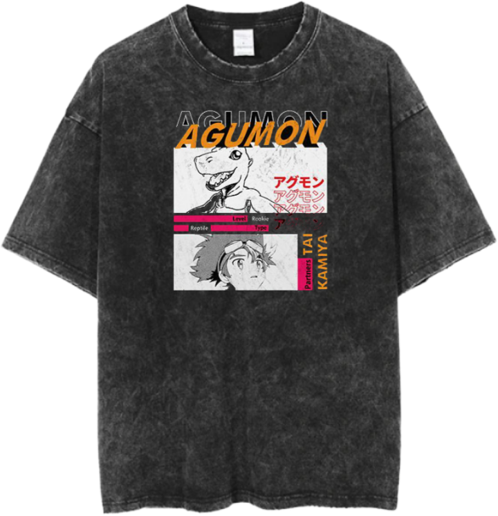 Digimon Adventure t- shirt Over Size Washed 15