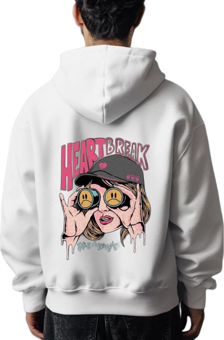 HEARTBREAK One Size hoodie White Back 15