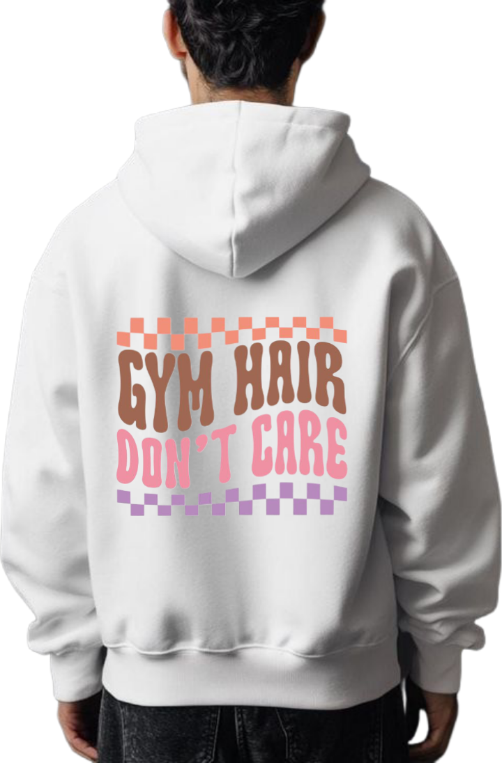 workout gym pilates Oversize Hoodie White Back 15