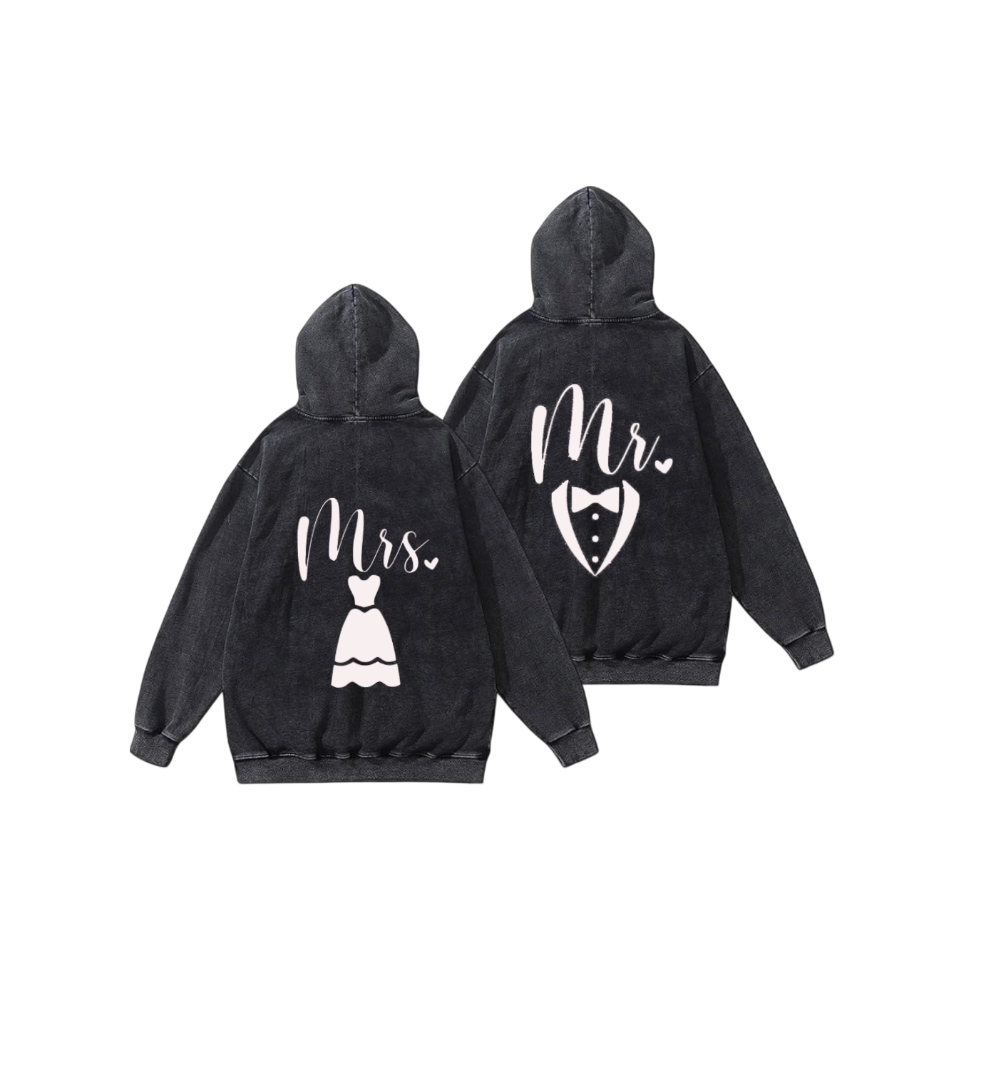VaIentine coupIe Oversize Hoodie Washed gray Cables Back 15