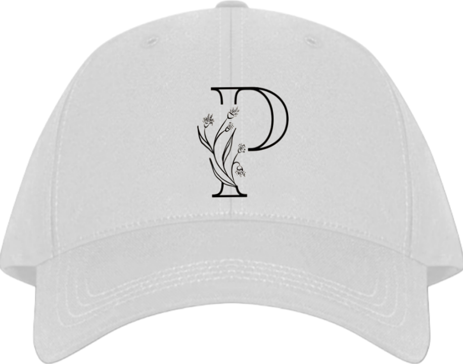 vector letter Baseball cap white P 15