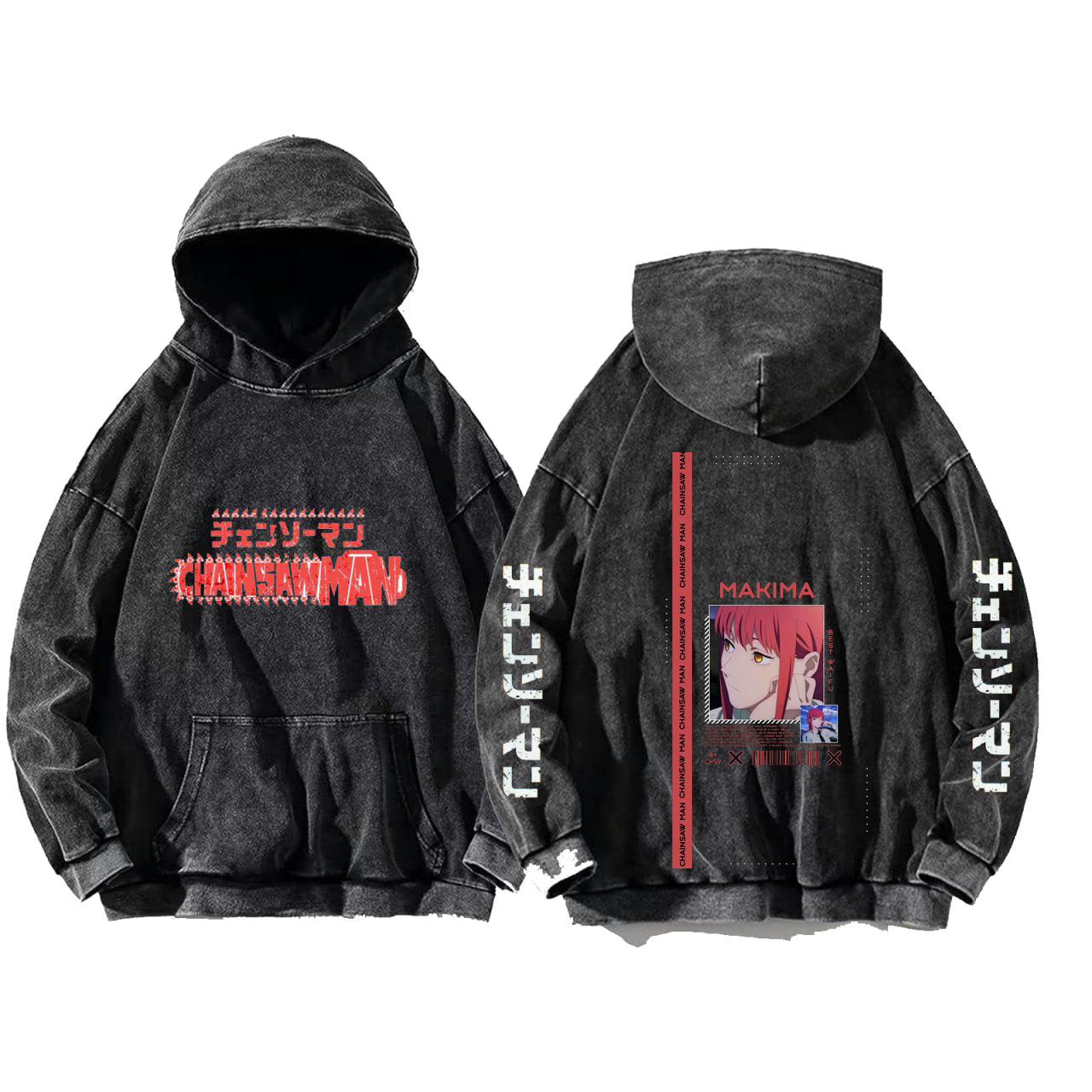 Chainsaw Man One Size hoodie Washed Back 15
