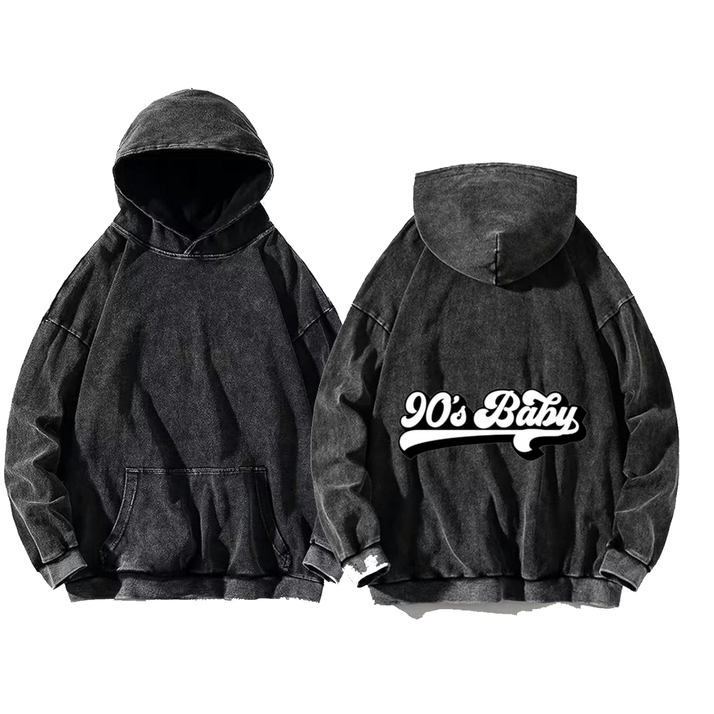 90's Baby One Size hoodie Washed Back 15