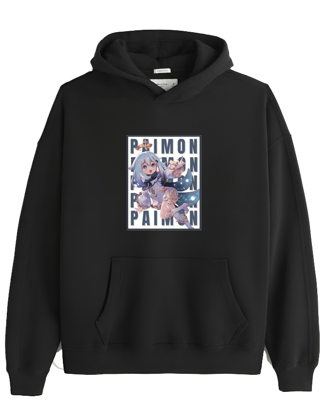 Genshin Impact Paimon Over Size hoodie Black 15