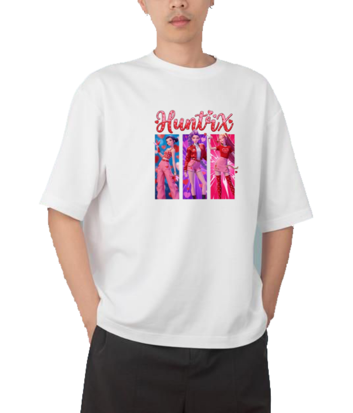 Hunterix kpop Oversize t- shirt White 15