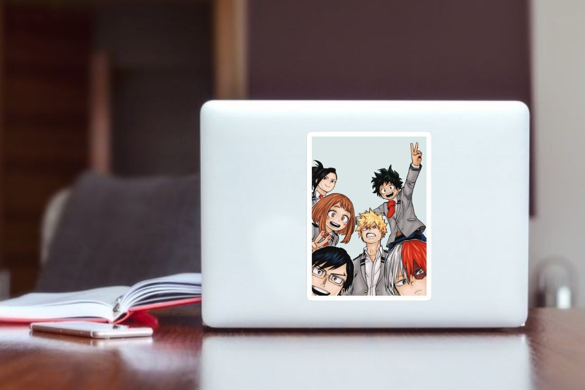 My Hero Academia Sticker - Deku, Bakugo, Todoroki, Uraraka Class 1-A Anime Group Vinyl Decal for Laptop, Water Bottles, Phone Case, Cute Waterproof MHA Aesthetic Merchandise