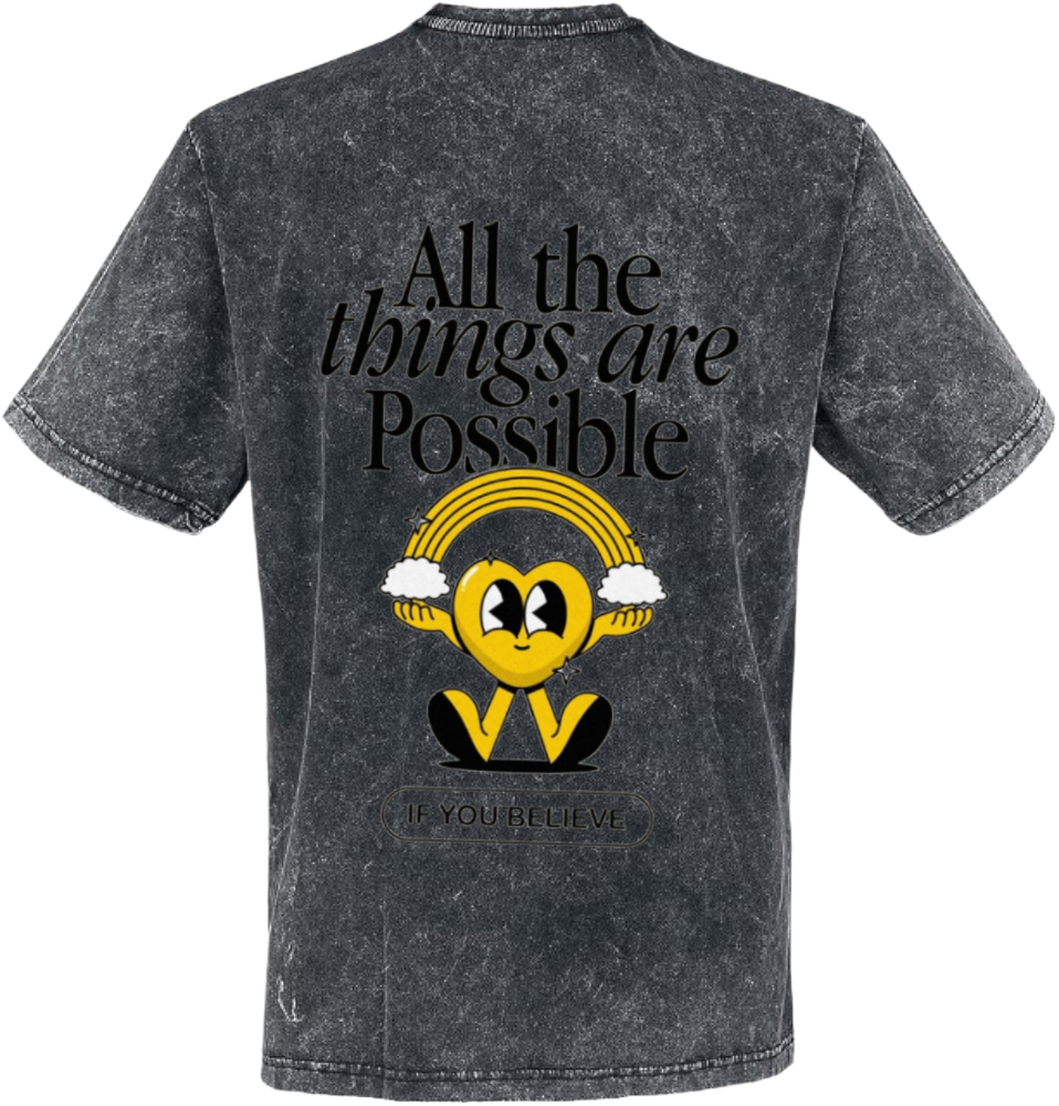 All the things are Possible t- shirt One Size Washed Back 15