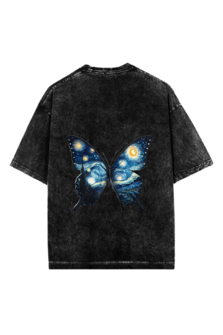 butterflies One Size t- shirt Washed Back 15